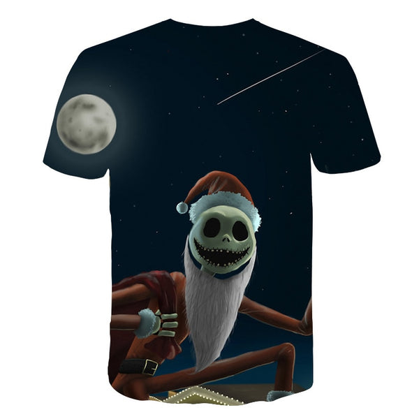 Halloween Printed 3D Short Sleeve Tshirt The Nightmare Before Christmas Cosplay T-Shirt Jack And Sally Slim Design Fashion Tops | Vimost Shop.
