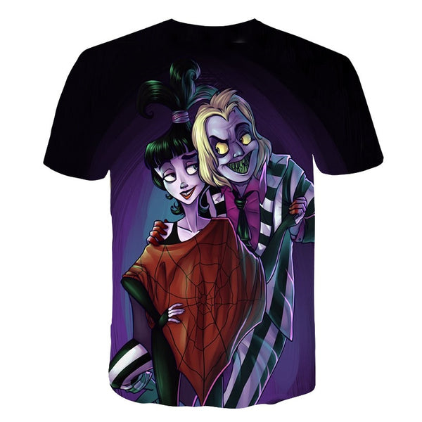 Halloween Printed 3D Short Sleeve Tshirt The Nightmare Before Christmas Cosplay T-Shirt Jack And Sally Slim Design Fashion Tops | Vimost Shop.