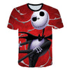 Halloween Printed 3D Short Sleeve Tshirt The Nightmare Before Christmas Cosplay T-Shirt Jack And Sally Slim Design Fashion Tops | Vimost Shop.