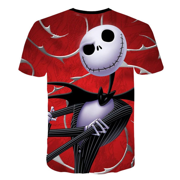 Halloween Printed 3D Short Sleeve Tshirt The Nightmare Before Christmas Cosplay T-Shirt Jack And Sally Slim Design Fashion Tops | Vimost Shop.