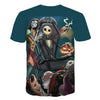 Halloween Printed 3D Short Sleeve Tshirt The Nightmare Before Christmas Cosplay T-Shirt Jack And Sally Slim Design Fashion Tops | Vimost Shop.
