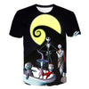 Halloween Printed 3D Short Sleeve Tshirt The Nightmare Before Christmas Cosplay T-Shirt Jack And Sally Slim Design Fashion Tops | Vimost Shop.