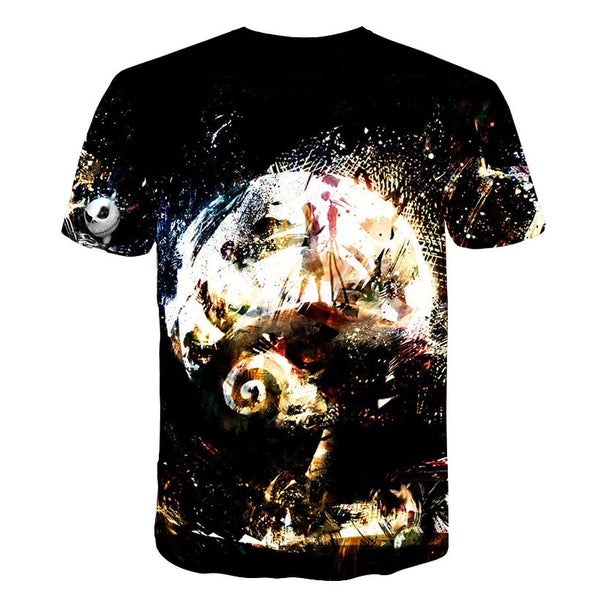 Halloween Printed 3D Short Sleeve Tshirt The Nightmare Before Christmas Cosplay T-Shirt Jack And Sally Slim Design Fashion Tops | Vimost Shop.