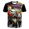 Halloween Printed 3D Short Sleeve Tshirt The Nightmare Before Christmas Cosplay T-Shirt Jack And Sally Slim Design Fashion Tops | Vimost Shop.