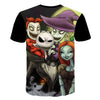 Halloween Printed 3D Short Sleeve Tshirt The Nightmare Before Christmas Cosplay T-Shirt Jack And Sally Slim Design Fashion Tops | Vimost Shop.