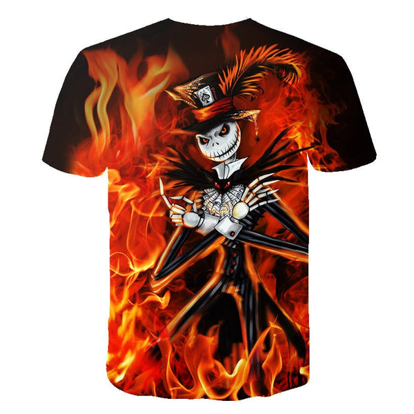 Halloween Printed 3D Short Sleeve Tshirt The Nightmare Before Christmas Cosplay T-Shirt Jack And Sally Slim Design Fashion Tops | Vimost Shop.