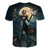 Halloween Printed 3D Short Sleeve Tshirt The Nightmare Before Christmas Cosplay T-Shirt Jack And Sally Slim Design Fashion Tops | Vimost Shop.