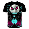 Halloween Printed 3D Short Sleeve Tshirt The Nightmare Before Christmas Cosplay T-Shirt Jack And Sally Slim Design Fashion Tops | Vimost Shop.