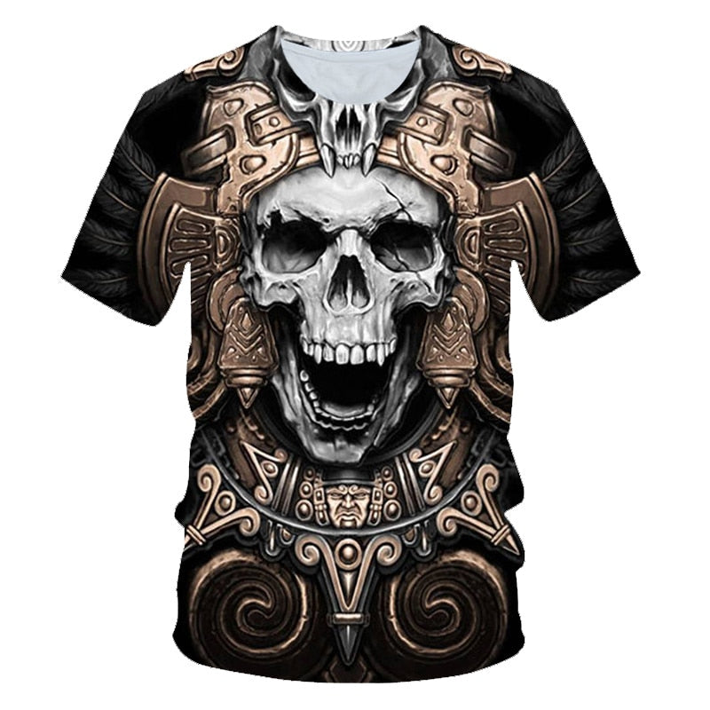 Funny Skull Motorbike 3D T Shirt Summer Hipster Short Sleeve Tee Tops Men/Women Print T-Shirts Casual Homme Short Sleeve Top | Vimost Shop.