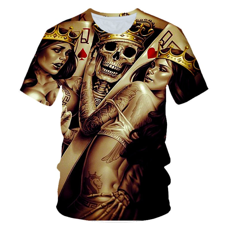 Funny Skull Motorbike 3D T Shirt Summer Hipster Short Sleeve Tee Tops Men/Women Print T-Shirts Casual Homme Short Sleeve Top | Vimost Shop.