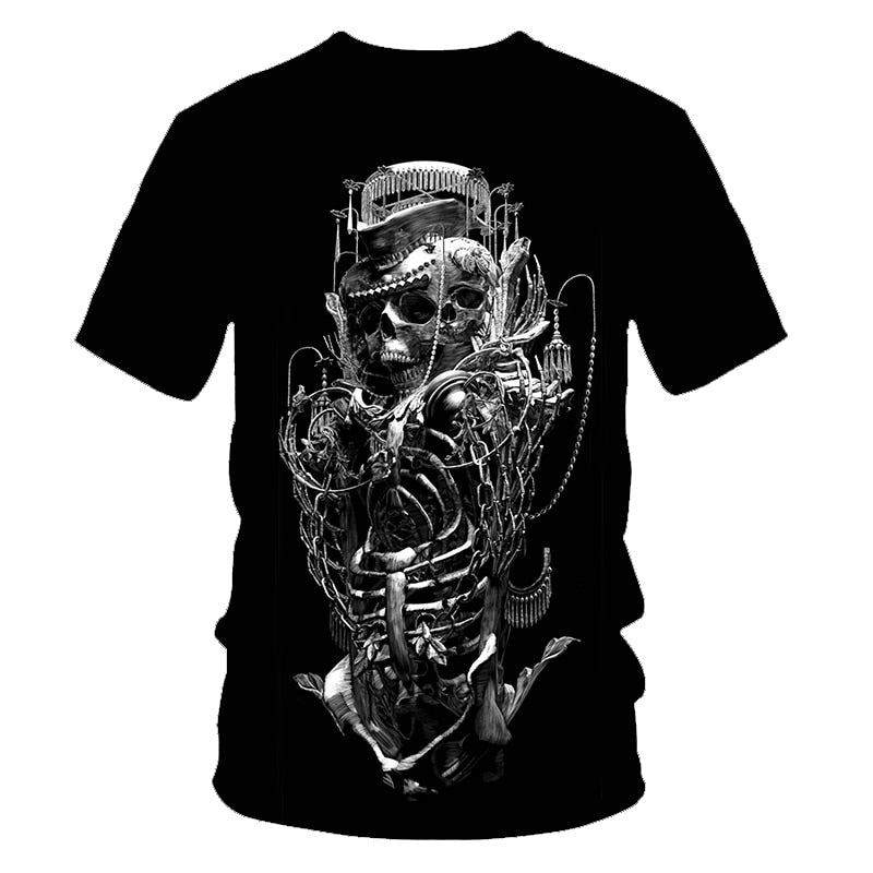 Funny Skull Motorbike 3D T Shirt Summer Hipster Short Sleeve Tee Tops Men/Women Print T-Shirts Casual Homme Short Sleeve Top | Vimost Shop.