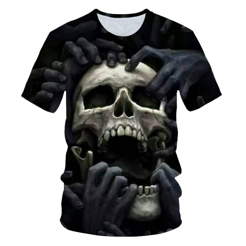Funny Skull Motorbike 3D T Shirt Summer Hipster Short Sleeve Tee Tops Men/Women Print T-Shirts Casual Homme Short Sleeve Top | Vimost Shop.