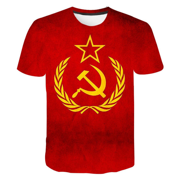 Mens T-Shirt Summer CCCP Russian 3d T Shirts Men USSR Soviet Union Man Short sleeve Tshirt Moscow Mens Tees O Neck Tops S-6XL | Vimost Shop.