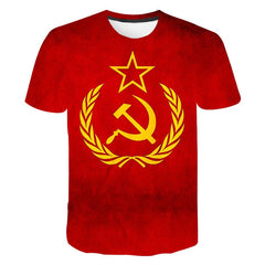Mens T-Shirt Summer CCCP Russian 3d T Shirts Men USSR Soviet Union Man Short sleeve Tshirt Moscow Mens Tees O Neck Tops S-6XL