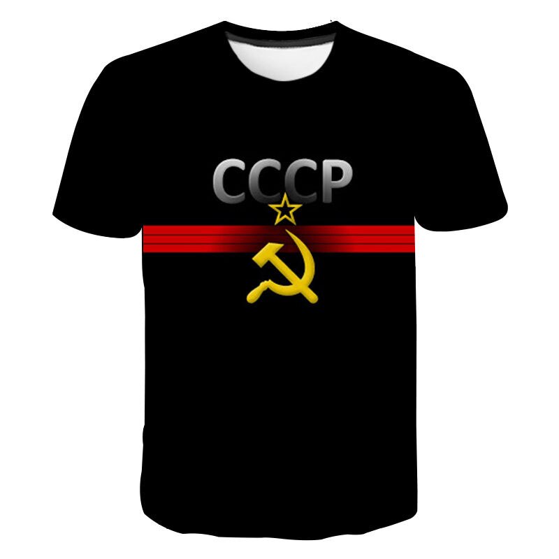 Mens T-Shirt Summer CCCP Russian 3d T Shirts Men USSR Soviet Union Man Short sleeve Tshirt Moscow Mens Tees O Neck Tops S-6XL | Vimost Shop.