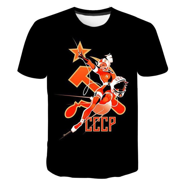 Mens T-Shirt Summer CCCP Russian 3d T Shirts Men USSR Soviet Union Man Short sleeve Tshirt Moscow Mens Tees O Neck Tops S-6XL | Vimost Shop.