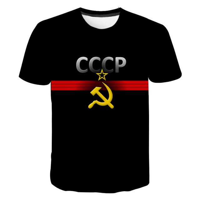 Mens T-Shirt Summer CCCP Russian 3d T Shirts Men USSR Soviet Union Man Short sleeve Tshirt Moscow Mens Tees O Neck Tops S-6XL | Vimost Shop.