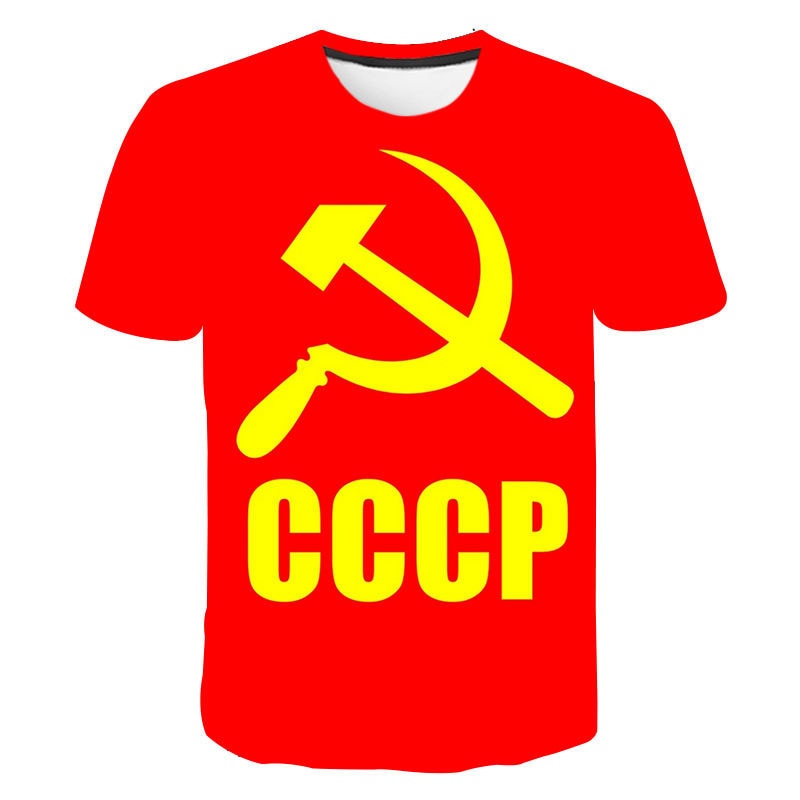 Mens T-Shirt Summer CCCP Russian 3d T Shirts Men USSR Soviet Union Man Short sleeve Tshirt Moscow Mens Tees O Neck Tops S-6XL | Vimost Shop.