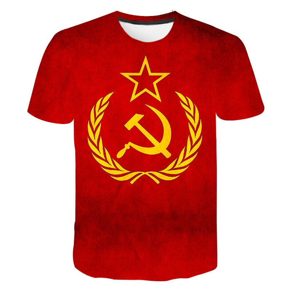 Mens T-Shirt Summer CCCP Russian 3d T Shirts Men USSR Soviet Union Man Short sleeve Tshirt Moscow Mens Tees O Neck Tops S-6XL | Vimost Shop.