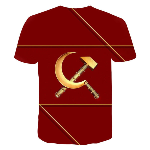 Mens T-Shirt Summer CCCP Russian 3d T Shirts Men USSR Soviet Union Man Short sleeve Tshirt Moscow Mens Tees O Neck Tops S-6XL | Vimost Shop.