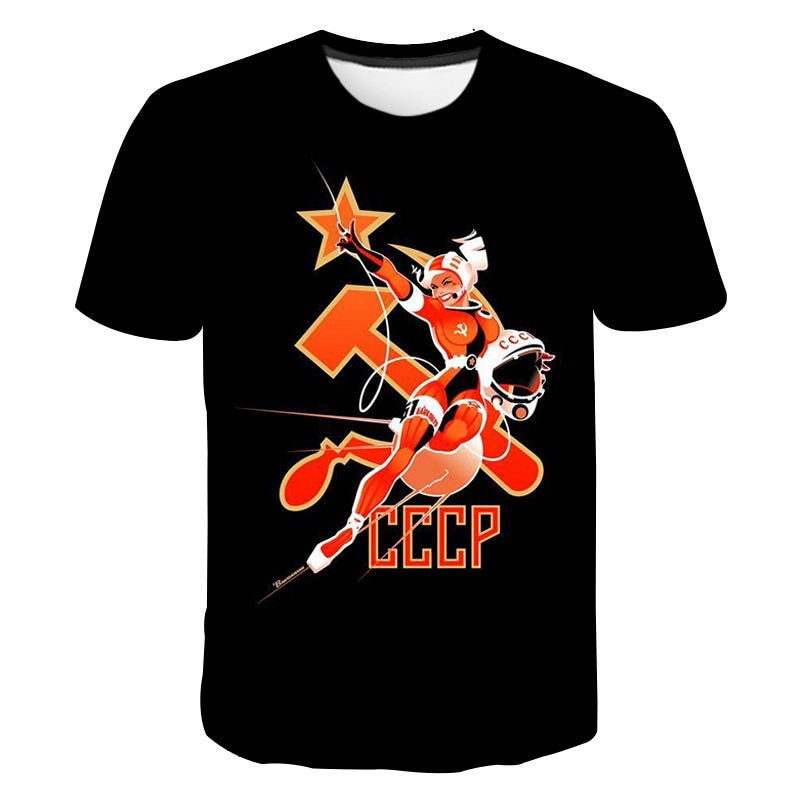 Mens T-Shirt Summer CCCP Russian 3d T Shirts Men USSR Soviet Union Man Short sleeve Tshirt Moscow Mens Tees O Neck Tops S-6XL | Vimost Shop.