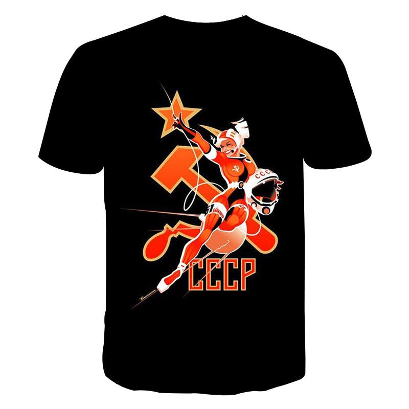 Mens T-Shirt Summer CCCP Russian 3d T Shirts Men USSR Soviet Union Man Short sleeve Tshirt Moscow Mens Tees O Neck Tops S-6XL | Vimost Shop.