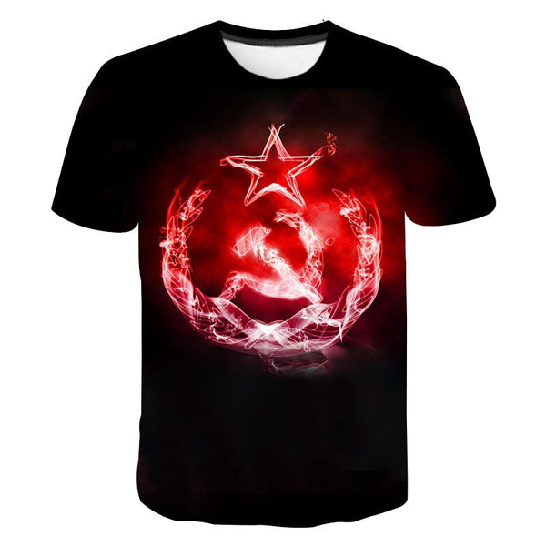 Mens T-Shirt Summer CCCP Russian 3d T Shirts Men USSR Soviet Union Man Short sleeve Tshirt Moscow Mens Tees O Neck Tops S-6XL | Vimost Shop.