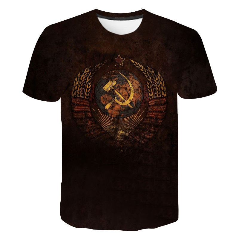 Mens T-Shirt Summer CCCP Russian 3d T Shirts Men USSR Soviet Union Man Short sleeve Tshirt Moscow Mens Tees O Neck Tops S-6XL | Vimost Shop.