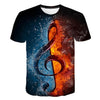 Enthusiastic Music Printed T shirt Men 3d Water Flame YinYang Music Note Tshirt Harajuku Shirt Hip Hop Rock Cool Streetwear Tees | Vimost Shop.
