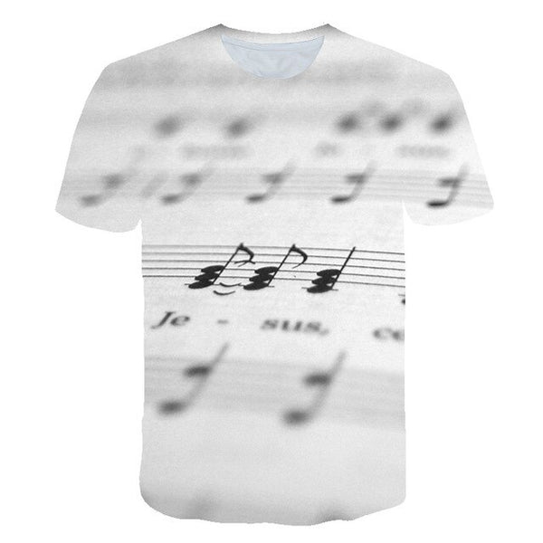 Enthusiastic Music Printed T shirt Men 3d Water Flame YinYang Music Note Tshirt Harajuku Shirt Hip Hop Rock Cool Streetwear Tees | Vimost Shop.