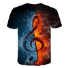Enthusiastic Music Printed T shirt Men 3d Water Flame YinYang Music Note Tshirt Harajuku Shirt Hip Hop Rock Cool Streetwear Tees | Vimost Shop.