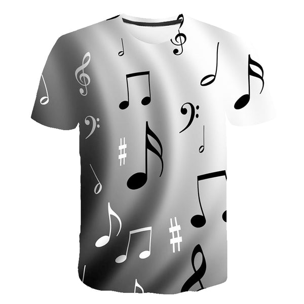 Enthusiastic Music Printed T shirt Men 3d Water Flame YinYang Music Note Tshirt Harajuku Shirt Hip Hop Rock Cool Streetwear Tees | Vimost Shop.