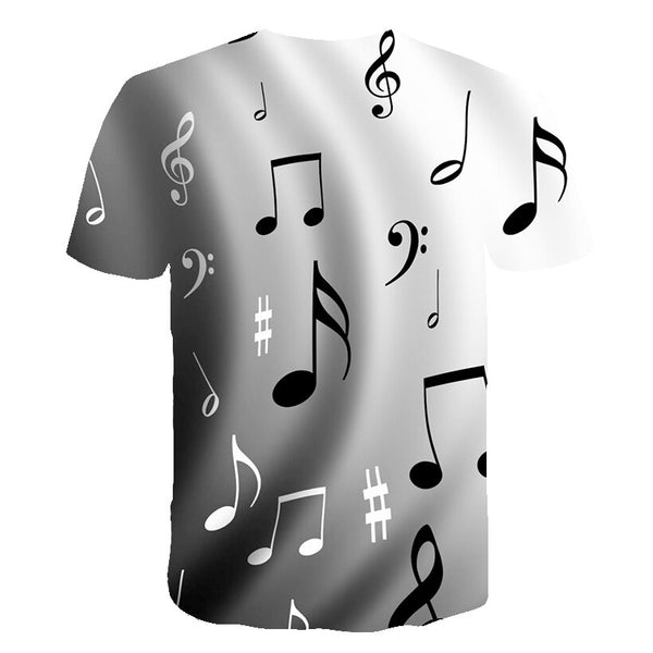 Enthusiastic Music Printed T shirt Men 3d Water Flame YinYang Music Note Tshirt Harajuku Shirt Hip Hop Rock Cool Streetwear Tees | Vimost Shop.