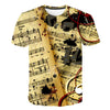 Enthusiastic Music Printed T shirt Men 3d Water Flame YinYang Music Note Tshirt Harajuku Shirt Hip Hop Rock Cool Streetwear Tees | Vimost Shop.