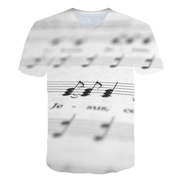 Enthusiastic Music Printed T shirt Men 3d Water Flame YinYang Music Note Tshirt Harajuku Shirt Hip Hop Rock Cool Streetwear Tees | Vimost Shop.