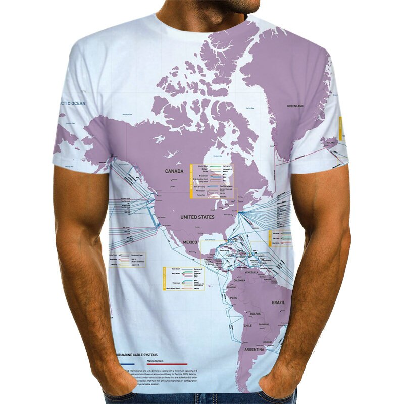 World Map T-shirt Funny T Shirts Summer Fashion Anime Tshirt 3D T Shirt Mens Clothing Tops Tees 2020 New Fashion | Vimost Shop.