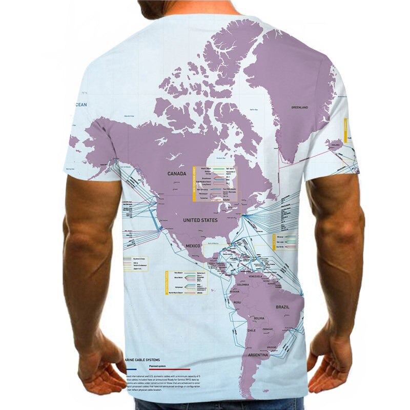 World Map T-shirt Funny T Shirts Summer Fashion Anime Tshirt 3D T Shirt Mens Clothing Tops Tees 2020 New Fashion | Vimost Shop.