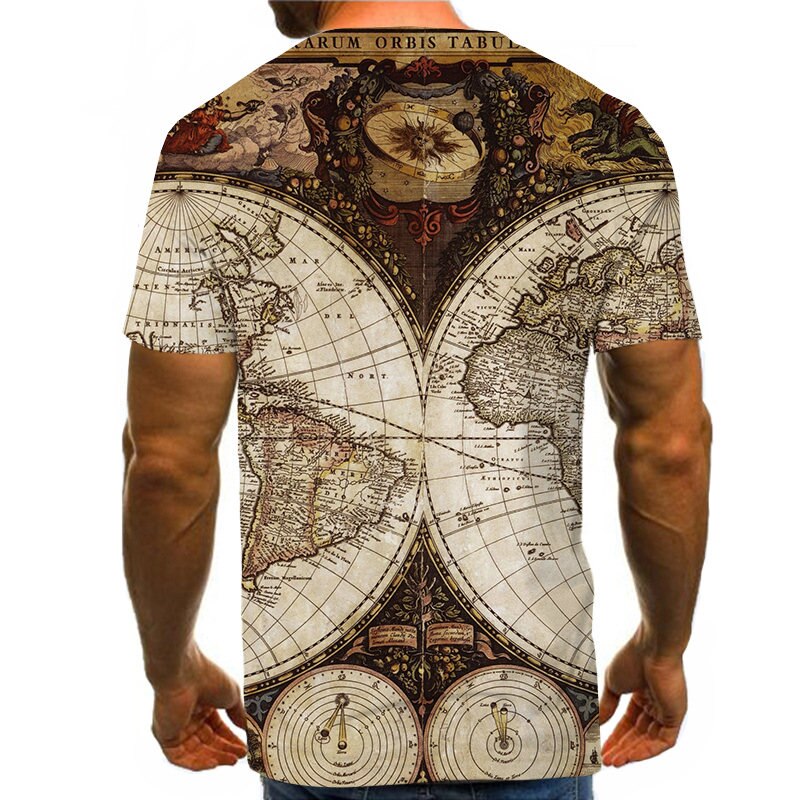 World Map T-shirt Funny T Shirts Summer Fashion Anime Tshirt 3D T Shirt Mens Clothing Tops Tees 2020 New Fashion | Vimost Shop.
