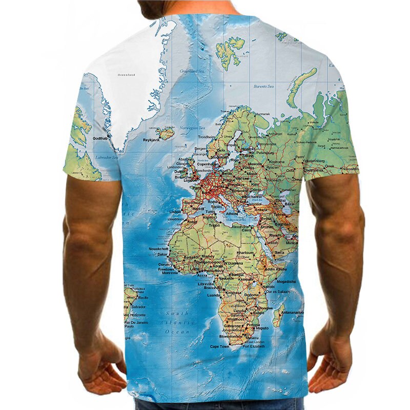 World Map T-shirt Funny T Shirts Summer Fashion Anime Tshirt 3D T Shirt Mens Clothing Tops Tees 2020 New Fashion | Vimost Shop.