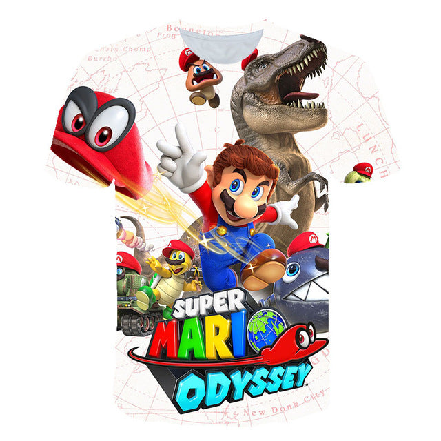summer New Harajuku style Classic games Super Mario t shirt Mario Bros 3D print t-shirts hip hop tshirt | Vimost Shop.