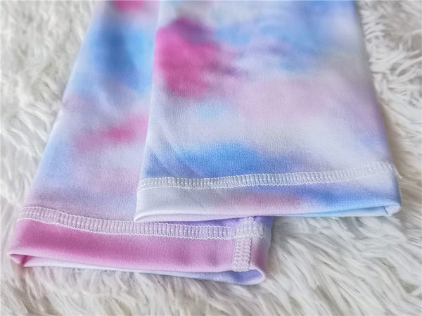 Tie Dye Print 2 Piece Set Women Yoga Suit One Shoulder Vest Bra Top Fitness Leggings GYM Workout Sport Pants Tracksuit | Vimost Shop.