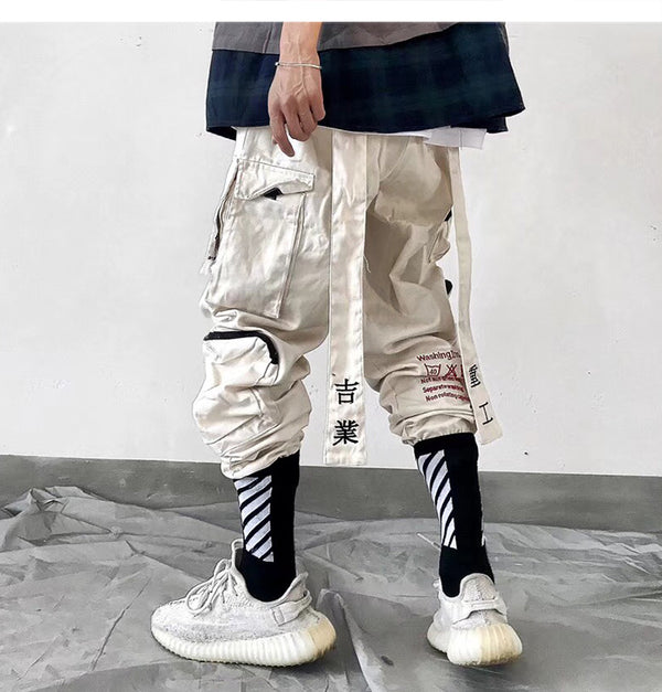 Multi Pockets Hip Hop Cargo Pants Men Harajuku Streetwear Sweatpants Joggers Elastic Waist Trousers Harem Pants | Vimost Shop.