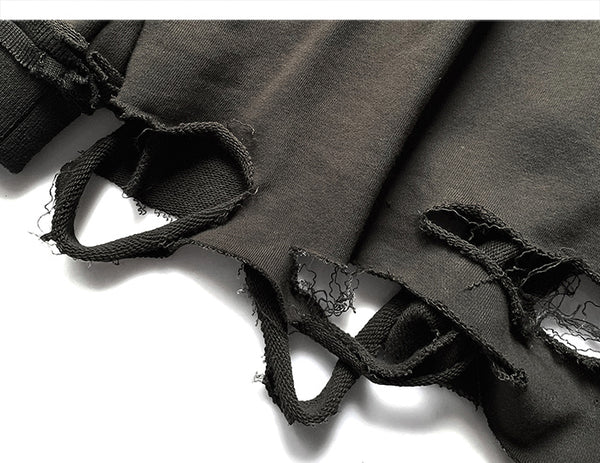 Vintage Hole Letter Printed Hoodie Men treetwear Hip Hop Loose Sweatshirts Techwear Fashion Hoodie Pulover | Vimost Shop.