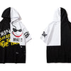 Hip Hop Color Block Smile Letter Print Men T Shirt Harajuku Fashion Streetwear Hooded Casual Cotton Tops Tee | Vimost Shop.