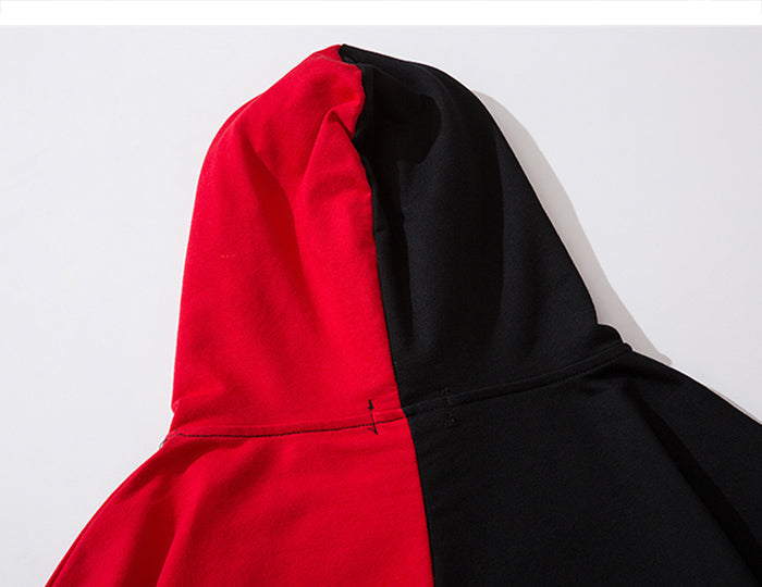 Hip Hop Color Block Smile Letter Print Men T Shirt Harajuku Fashion Streetwear Hooded Casual Cotton Tops Tee | Vimost Shop.