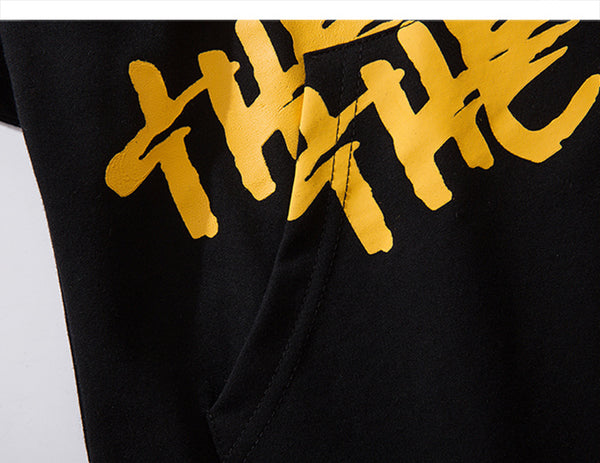 Hip Hop Color Block Smile Letter Print Men T Shirt Harajuku Fashion Streetwear Hooded Casual Cotton Tops Tee | Vimost Shop.
