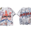 Mens Short Sleeve T-shirt Graffiti Tees Shirts Flame Print Skateboard Tshirts Male Cotton Hip Hop Streetwear KJ54 | Vimost Shop.