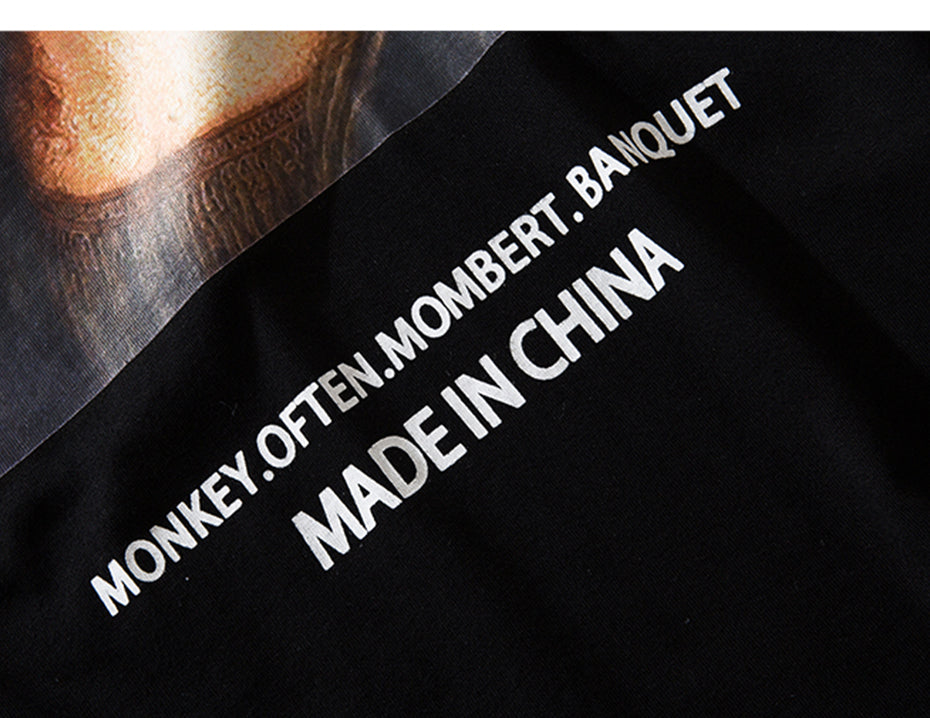 Funny Mona Lisa Printed Short Sleeve T Shirts Streetwear Men Summer Harajuku Hip Hop Top Tees Male Tshirts | Vimost Shop.