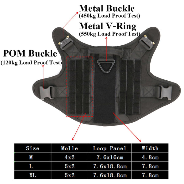 Military Tactical Dog Harness Pet Training Dog Vest Metal Buckle German Shepherd K9 Dog Harness and Leash For Small Large Dogs | Vimost Shop.