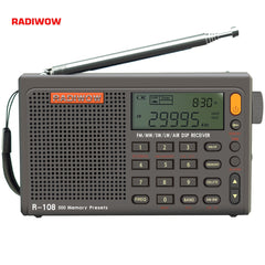 R-108 FM Stereo Digital Portable Radio Sound Alarm Function Display Clock Temperature Speaker can as Parent/Friend gift